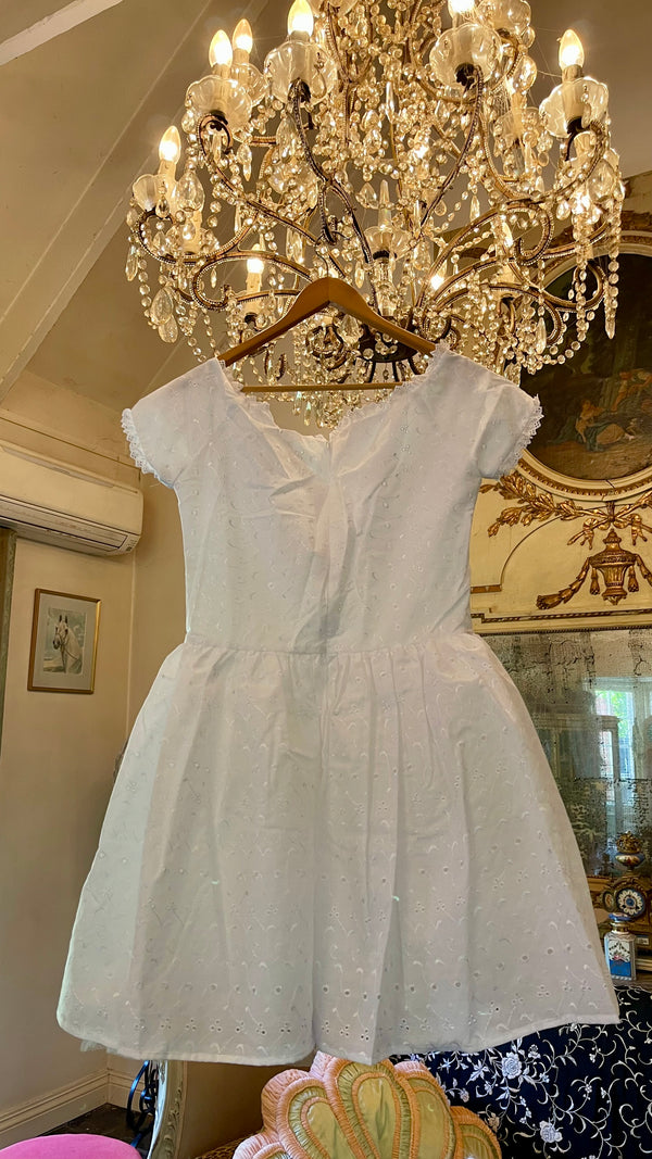 Garage Sale - Broderie Tie Bardot Dress White size 14 - last ones available!