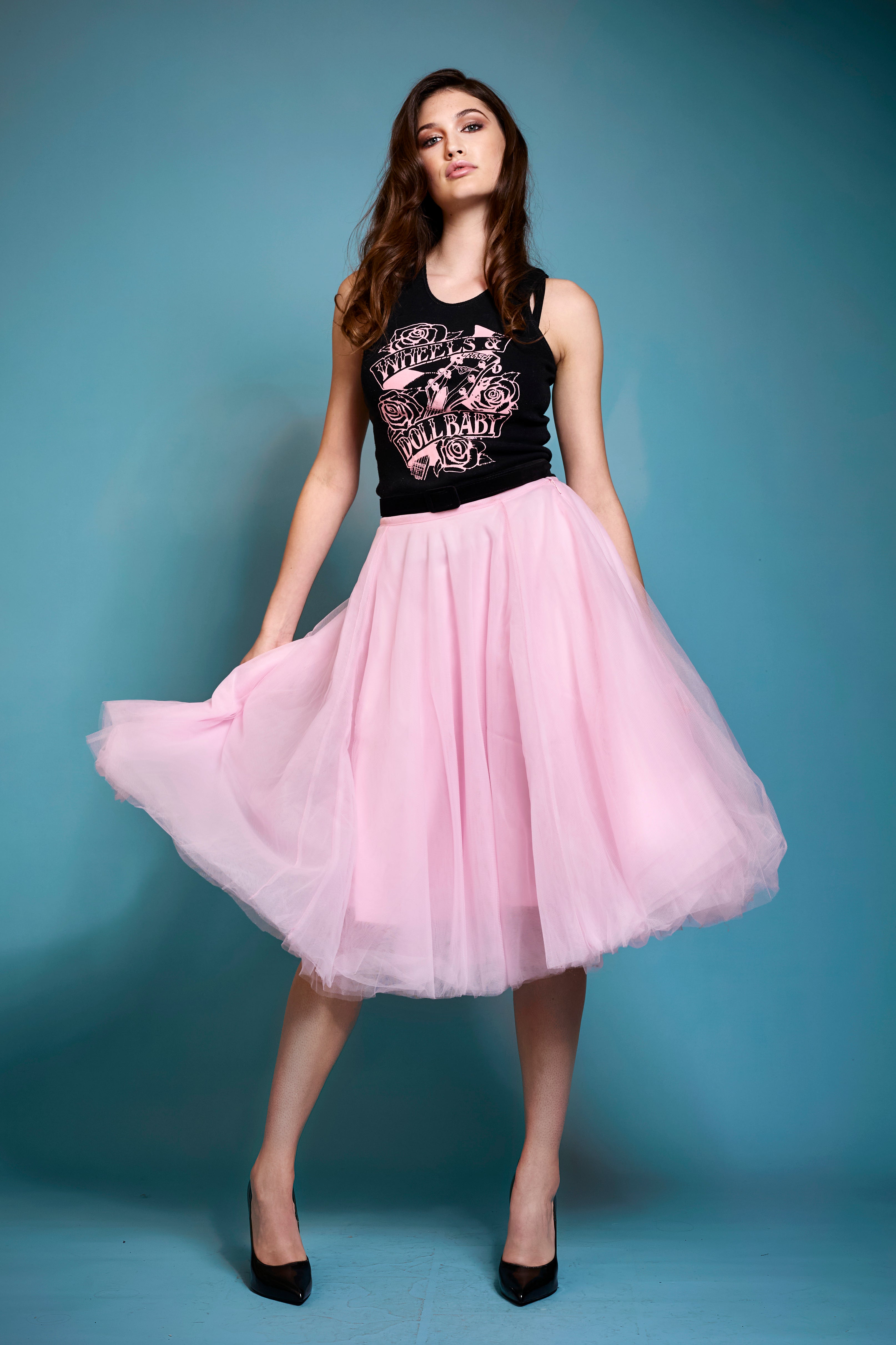 The Ballet Skirt in Pink Wheels and Dollbaby