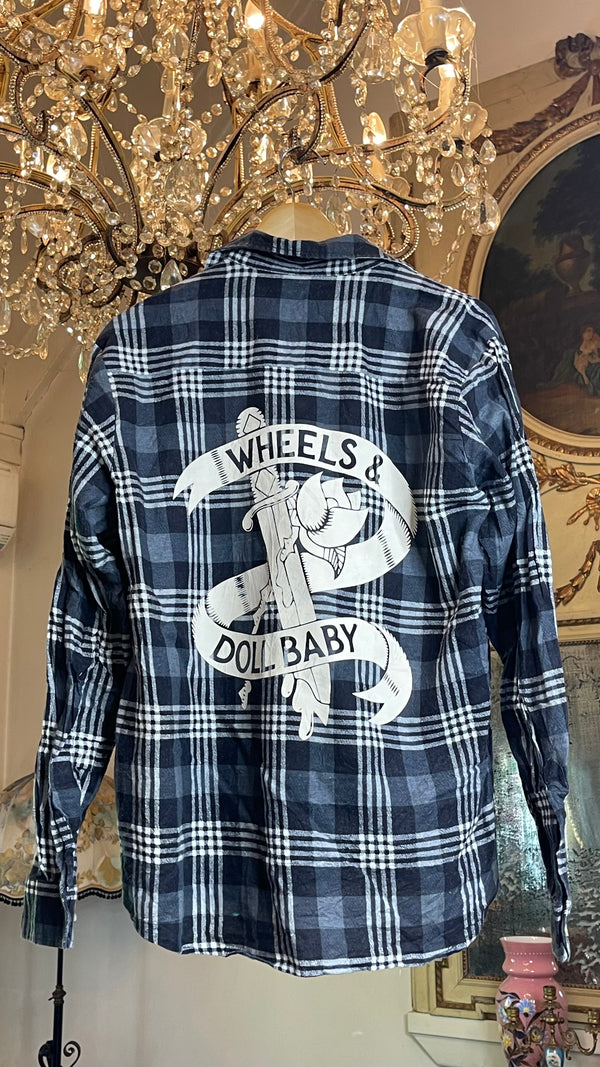 Garage Sale - Vintage Flannel Shirt size S Logo