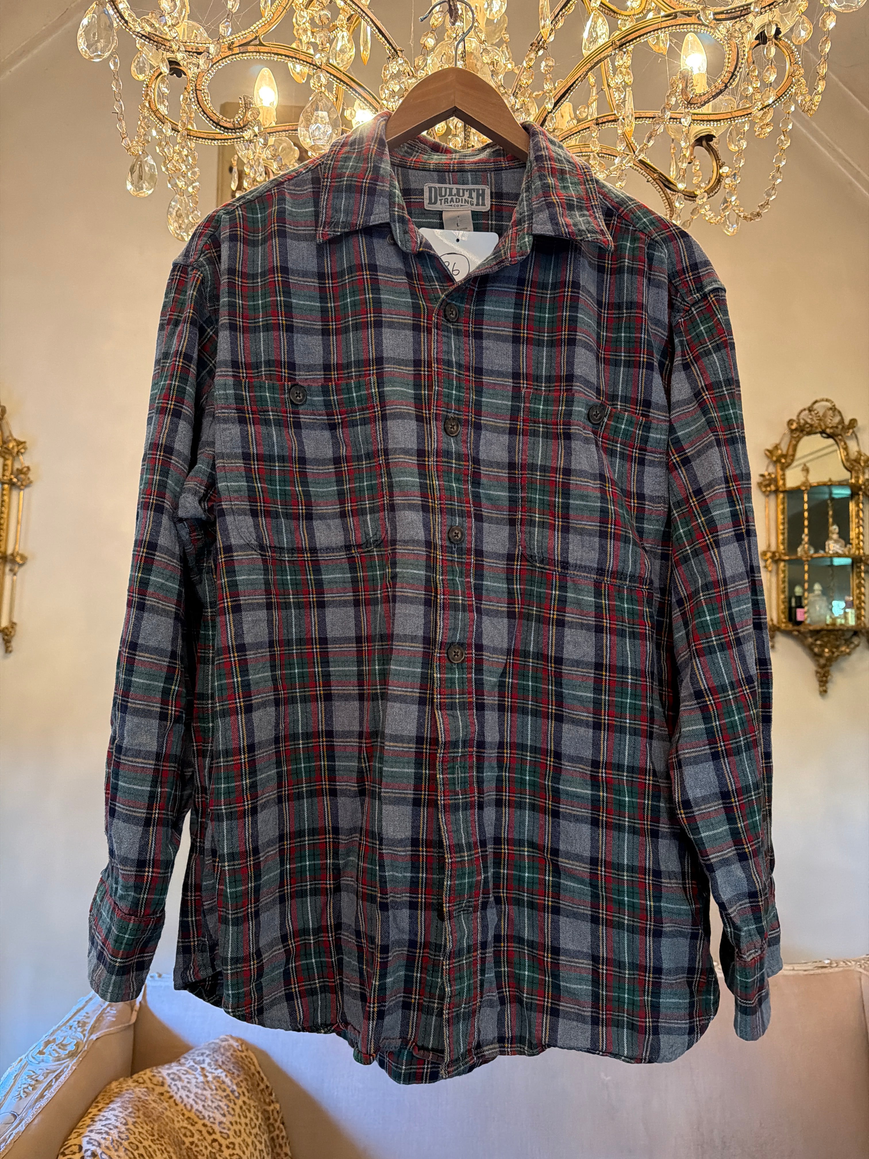 Vintage Flannel - Original Logo Print - Number 86 - Size - L men’s