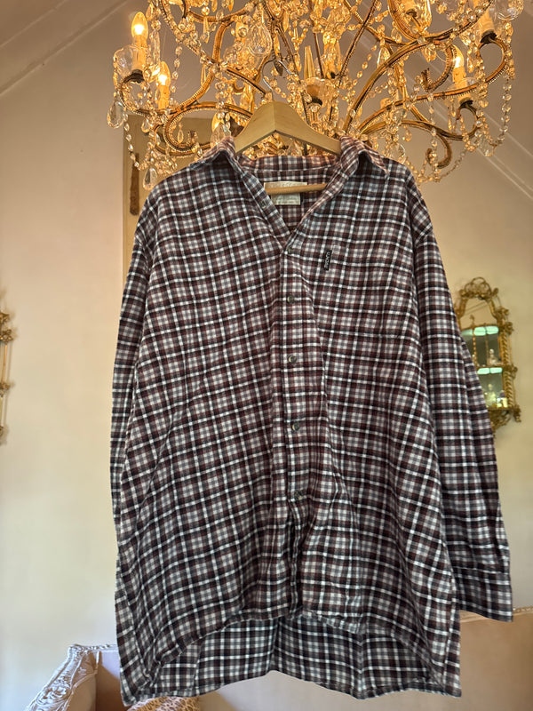 Vintage Flannel - Skull Logo Print - Number 48 Size - Large