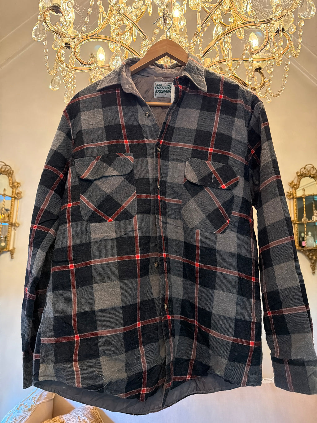 Vintage Flannel - Skull Print  - Number 70 - size M men’s quilted lining on inside