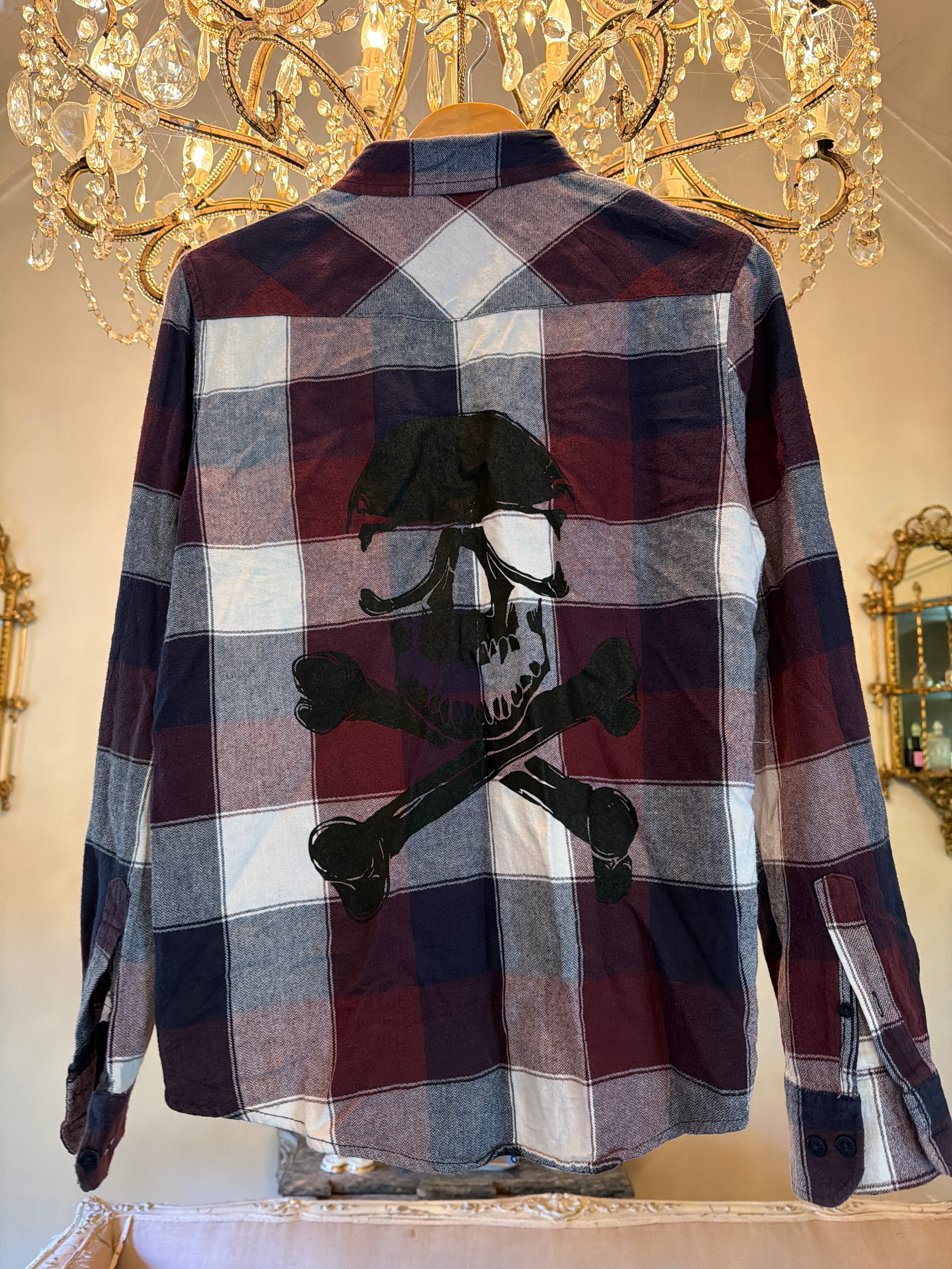 Vintage Flannel - Skull     - Number 10  - Size - Medium