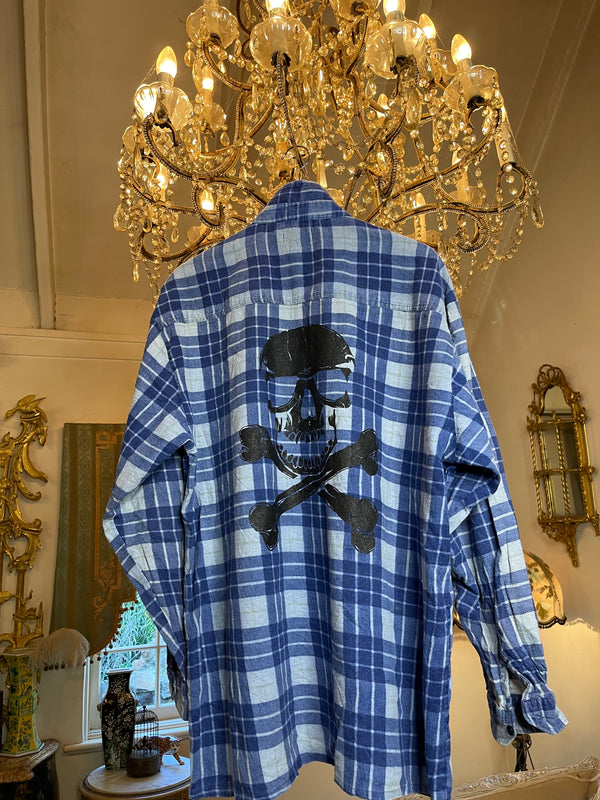 Vintage Flannel - Skull Print  - Number 53 - size XXL