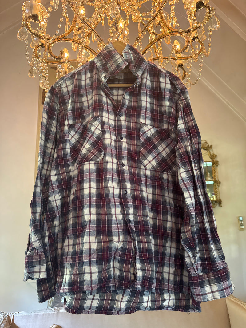 Vintage Flannel - Skull   - Number 44 Size - Large