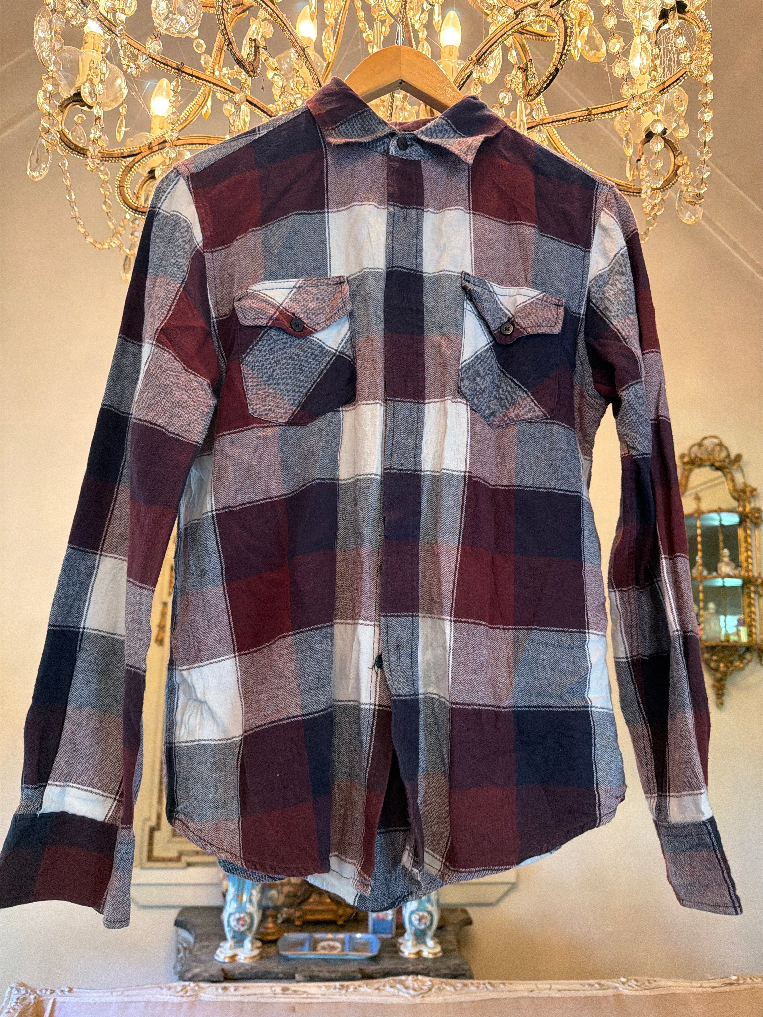 Vintage Flannel - Skull     - Number 10  - Size - Medium