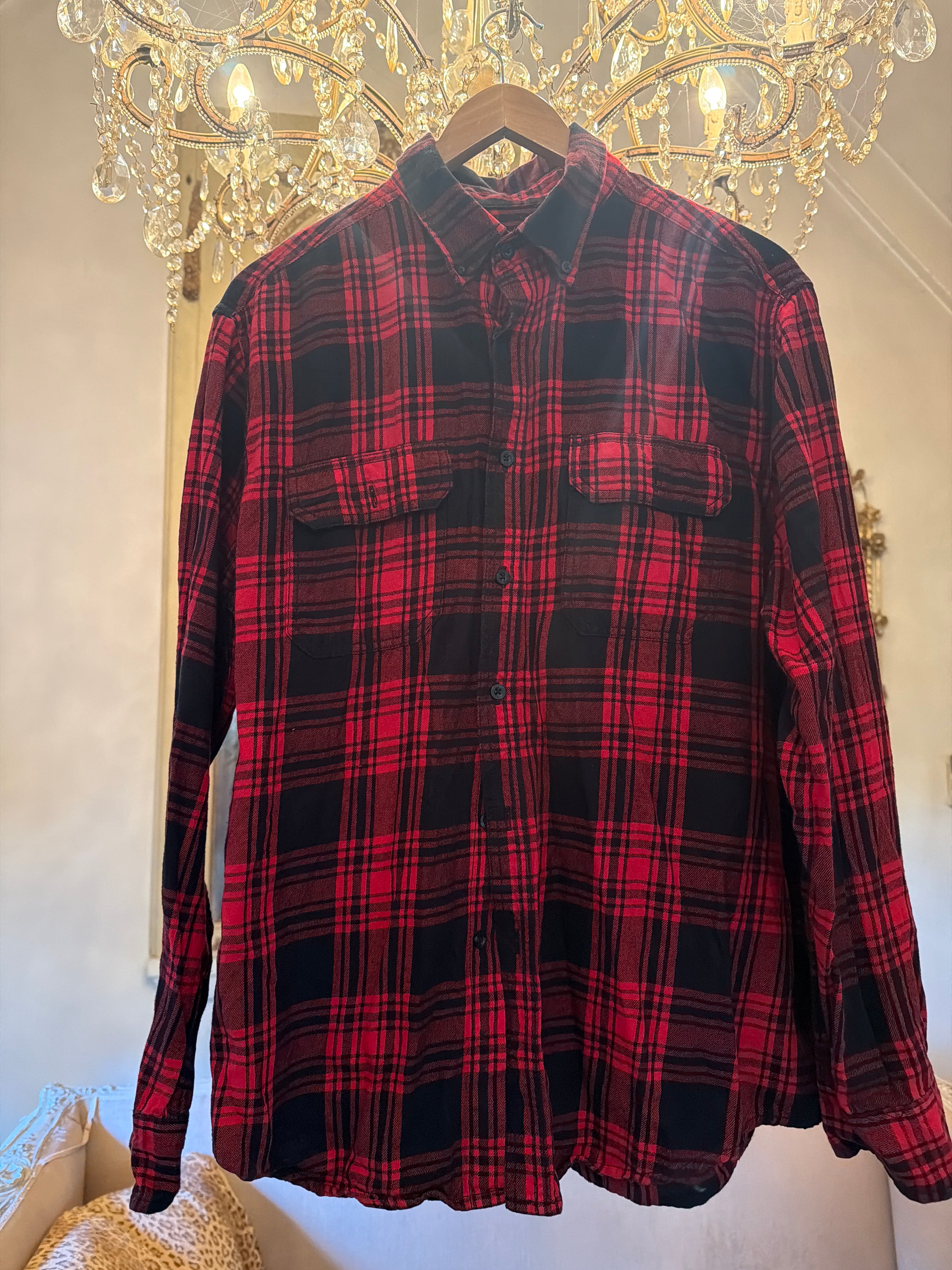 Vintage Flannel - Skull Print  - Number 72 - size M men’s