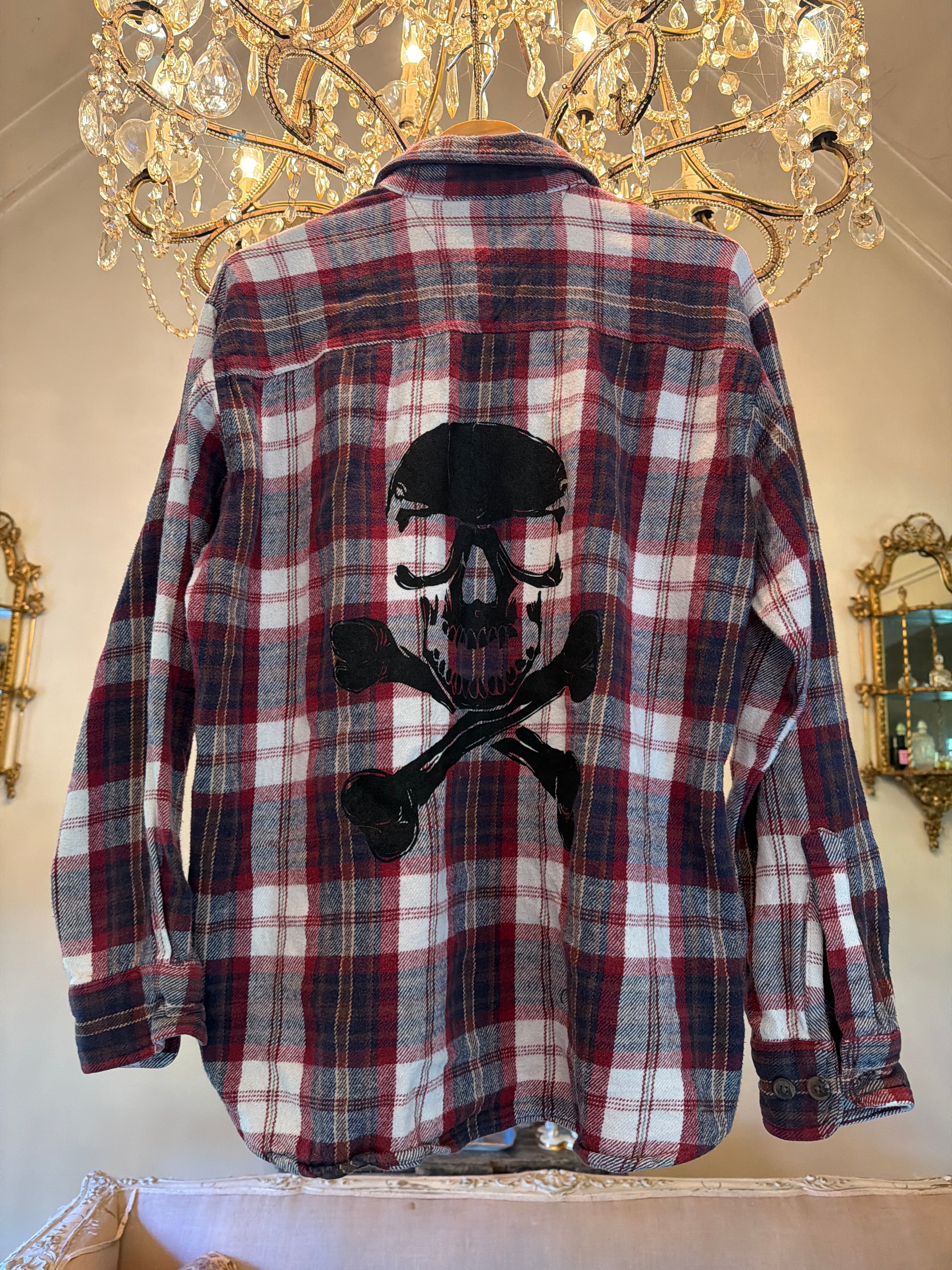 Vintage Flannel - Skull - Number 106 - Size - Large