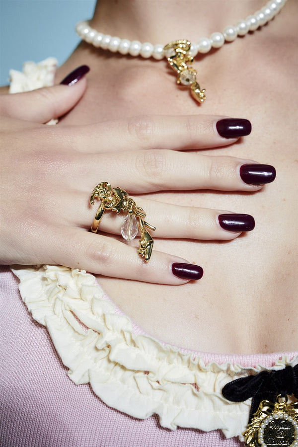 Wheels and Dollbaby Marie Antoinette Charm Ring