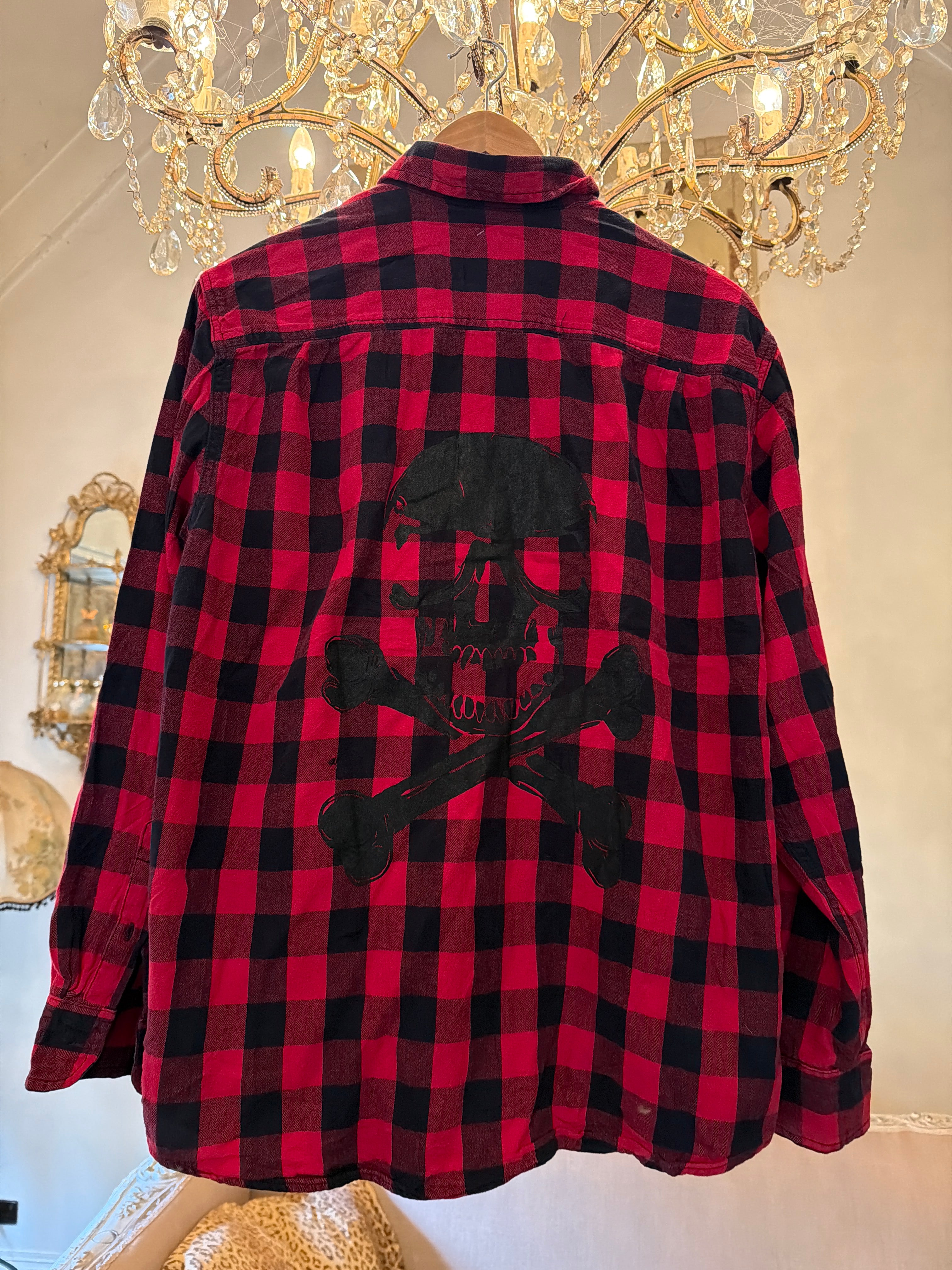 Vintage Flannel - Skull Print   - Number 29  - Size - Large men’s