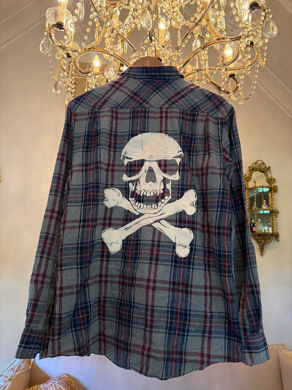 Vintage Flannel - Skull Print  - Number 75 size L men’s