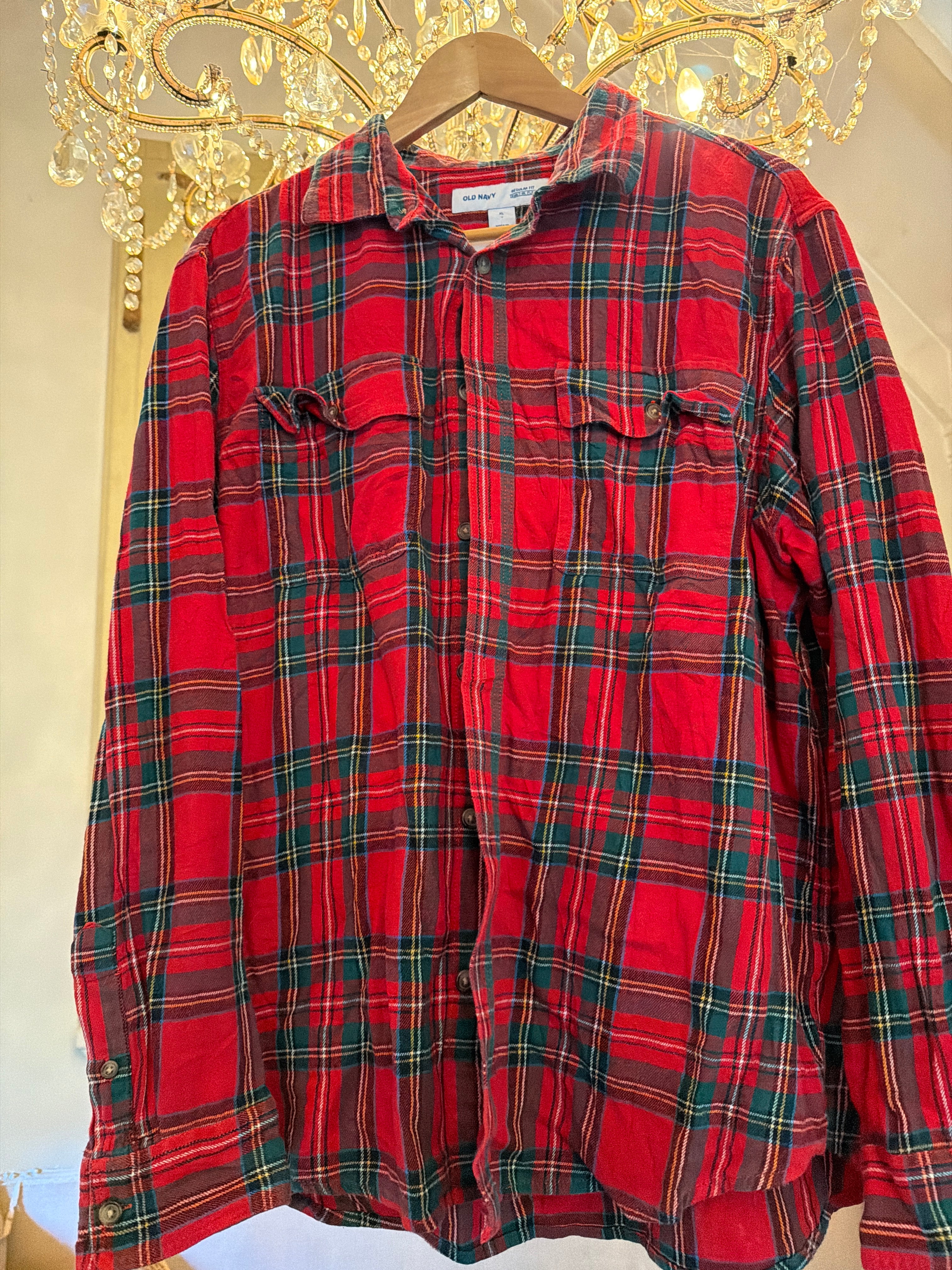Vintage Flannel - logo  Print - Number 63 - size X Large