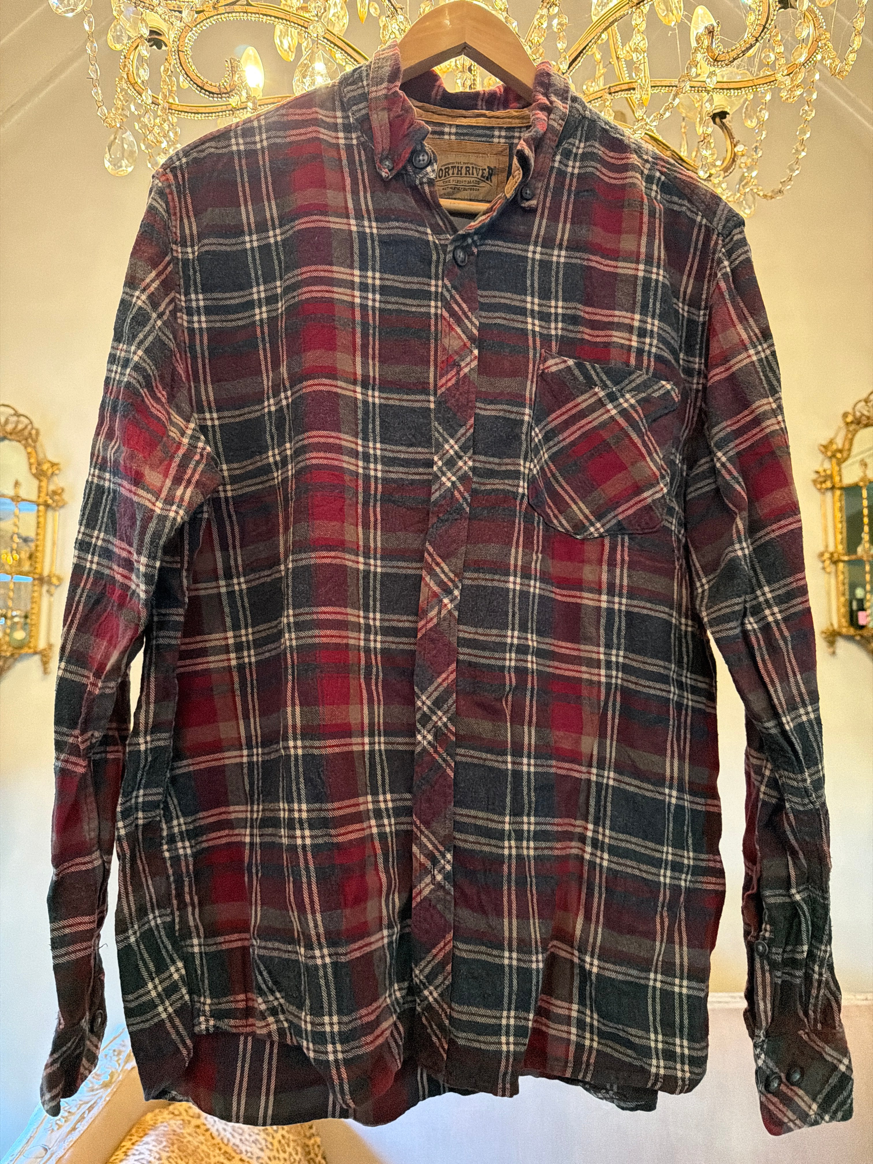 Vintage Flannel - Original Logo Print - Number 87 - Size - L men’s