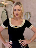 Cake Ruffle short sleeve black  - pre order delivery August