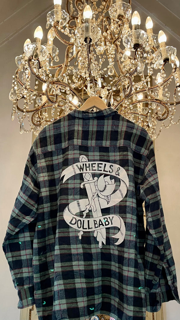 Vintage Flannel - original logo print  - Number 99- Size - Medium