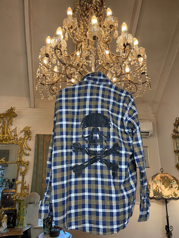 Vintage Flannel - Skull Print  - Number 33 - Size - Medium