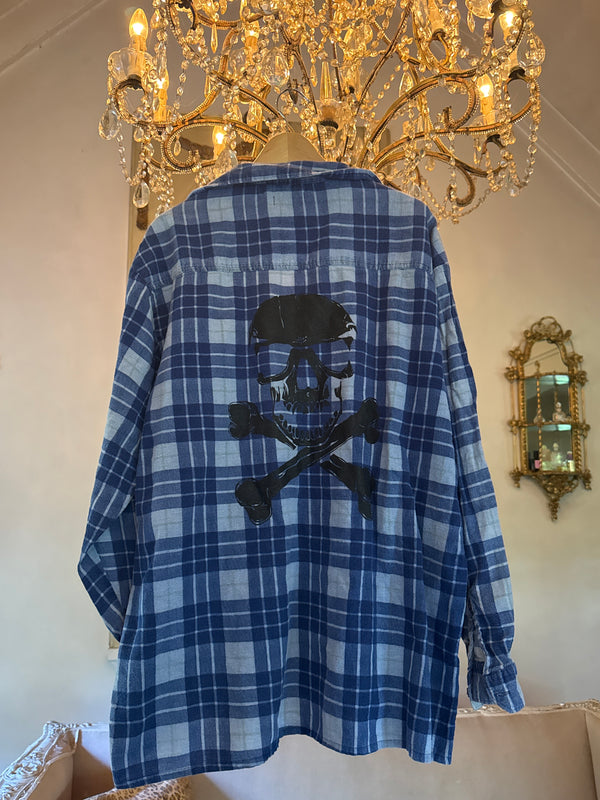 Vintage Flannel - Skull  - Number 47 Size - Large