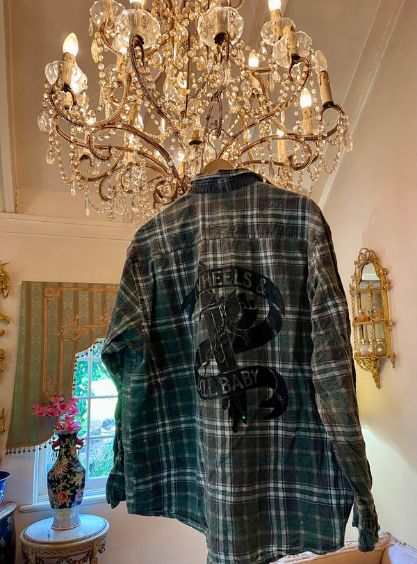 Vintage Flannel - original logo print  - Number 19  - Size - Medium