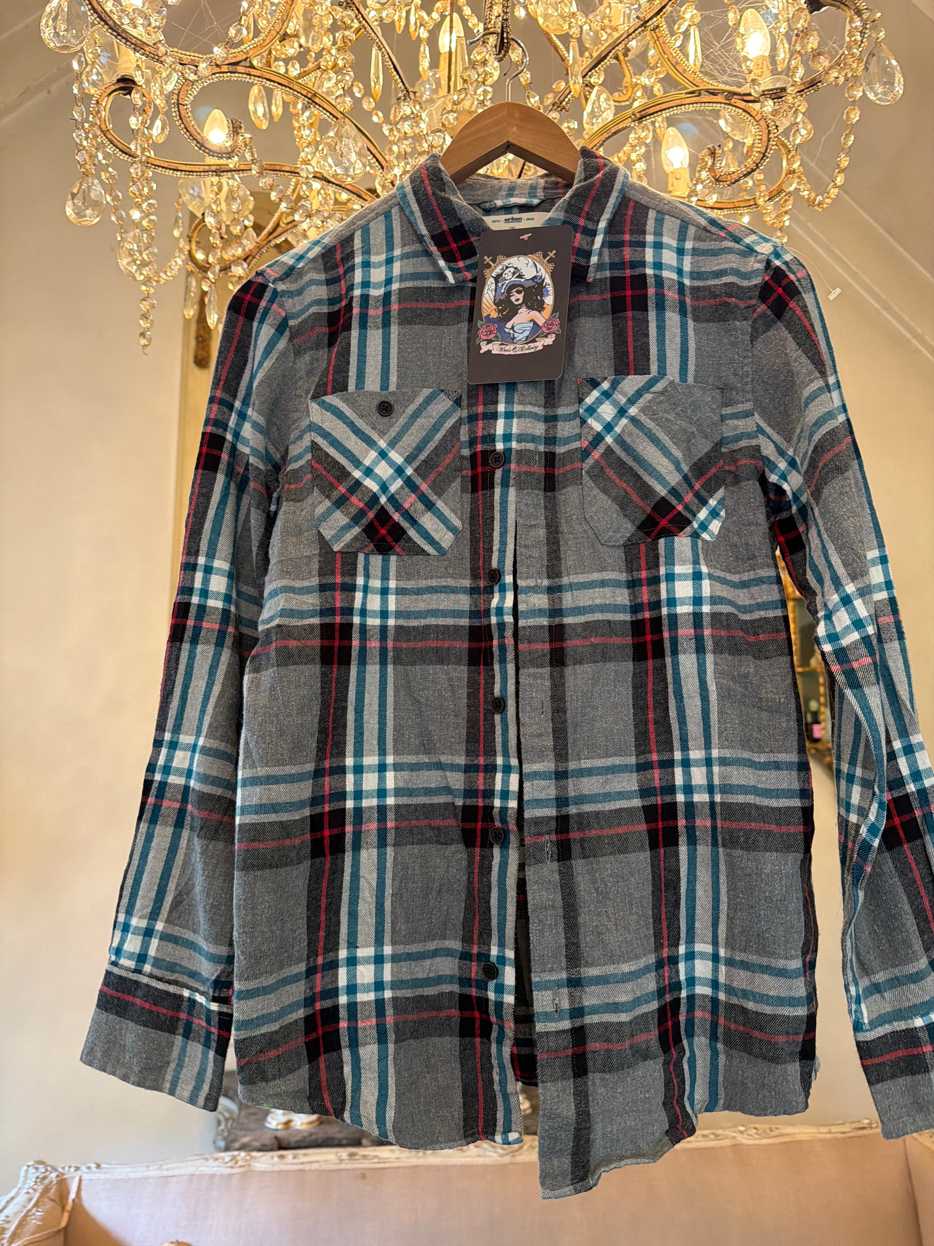 Vintage Flannel - Original logo print  - Number 6  - Size - Medium men’s