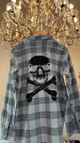 Vintage Flannel - Skull Print   - Number 101 - Size - Medium