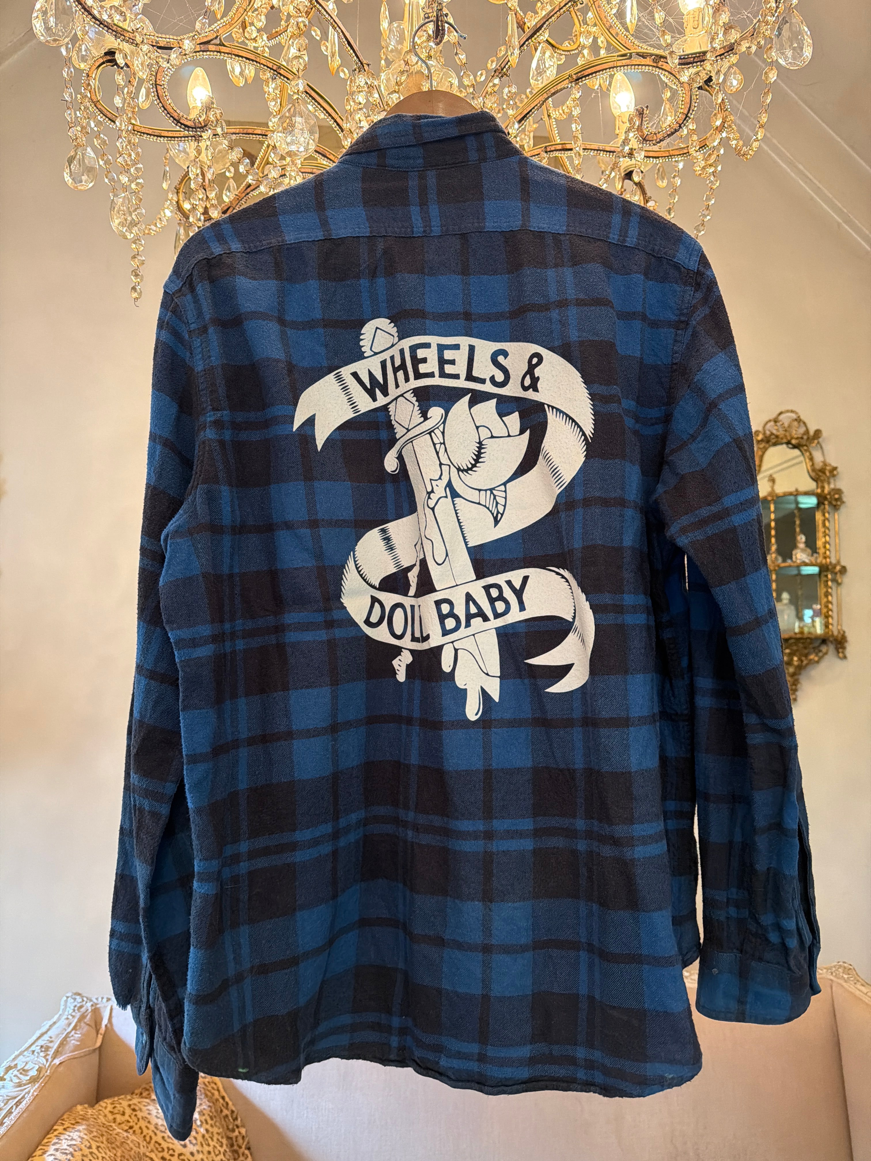 Vintage Flannel Shirt - Original Logo Print   - Number - 91 men’s Large