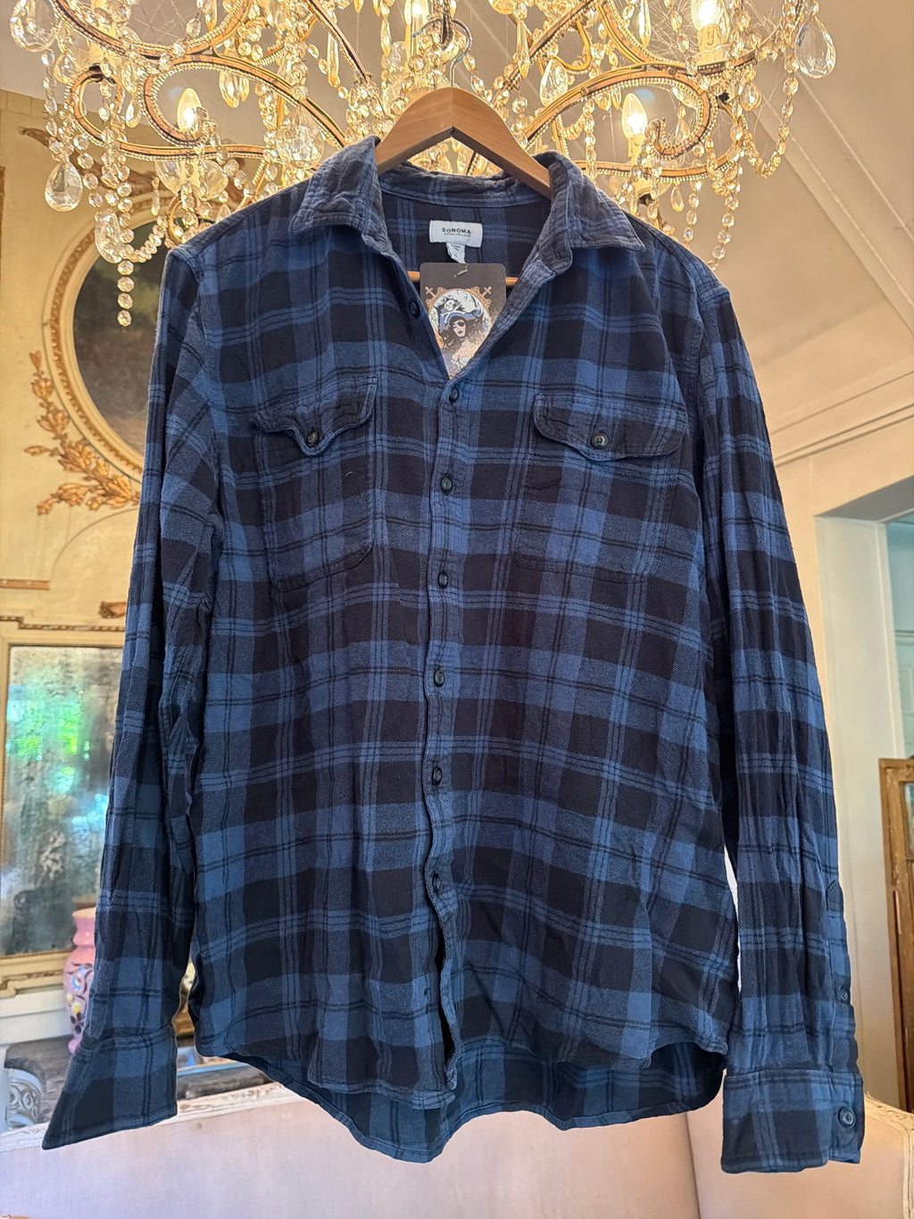 Vintage Flannel - logo  - Number 53 - Size - X Large