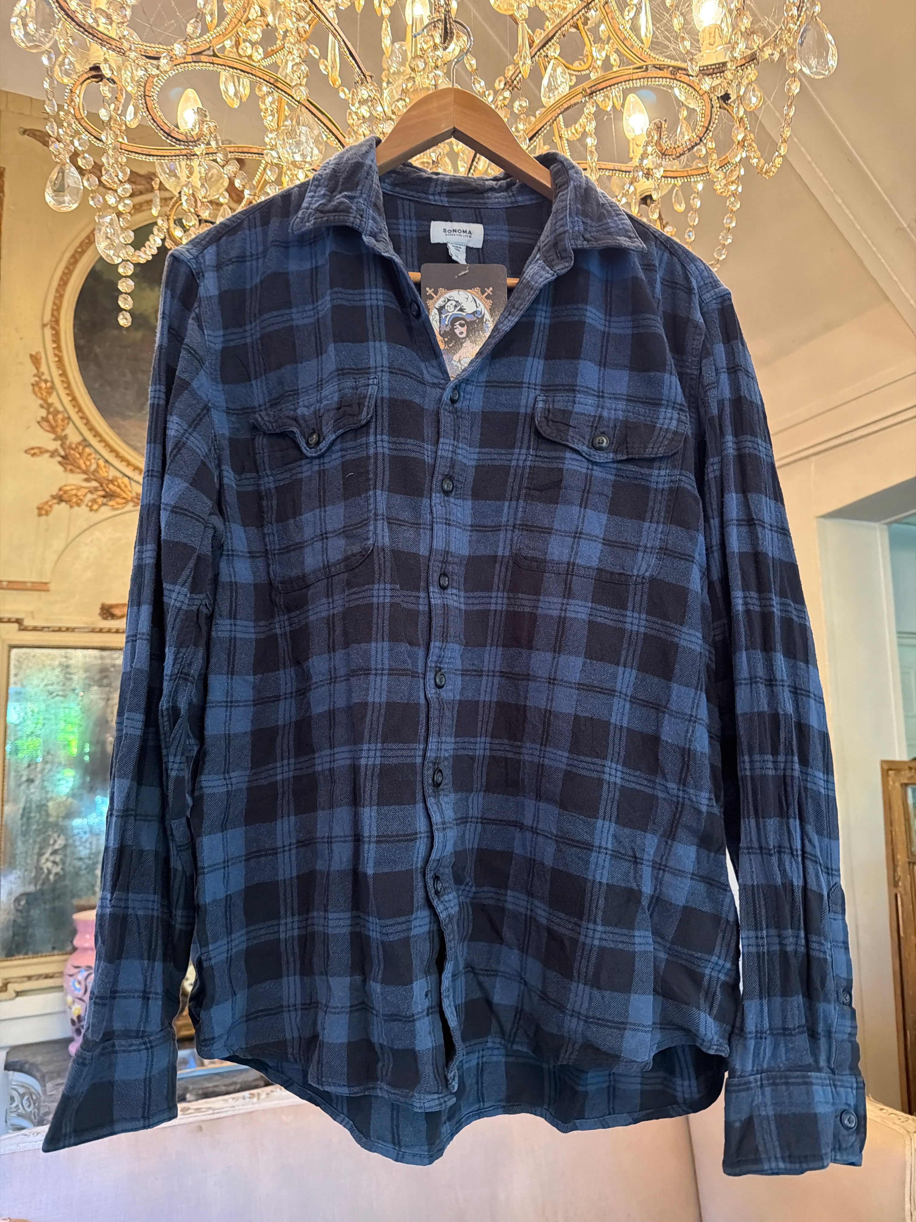 Vintage Flannel - logo  - Number 53 - Size - X Large