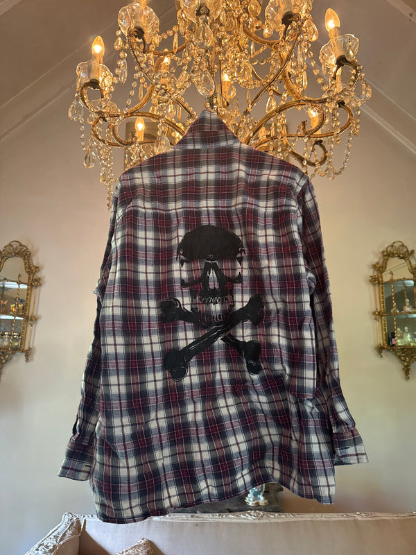 Vintage Flannel - Skull   - Number 44 Size - Large