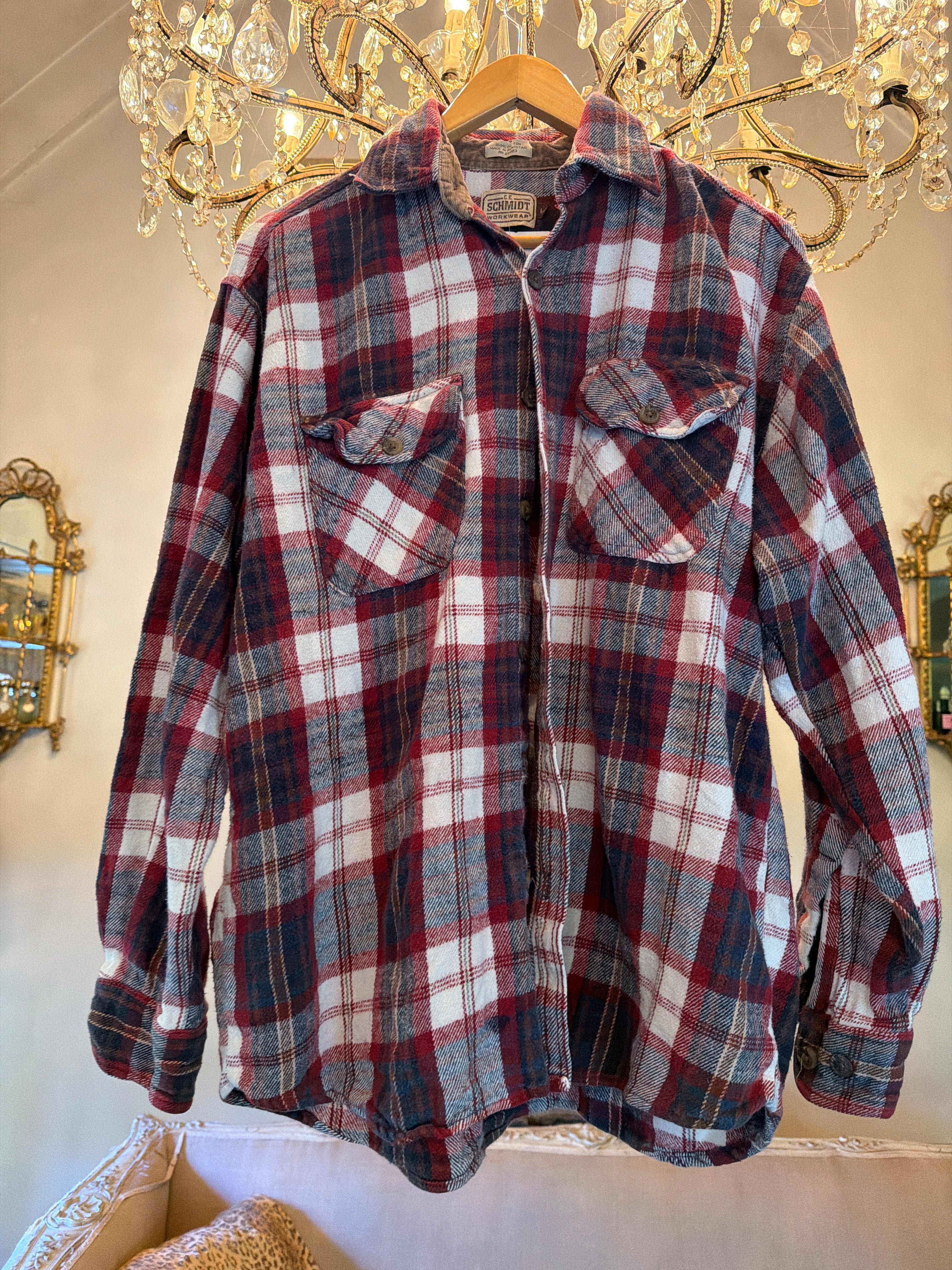 Vintage Flannel - Skull - Number 106 - Size - Large