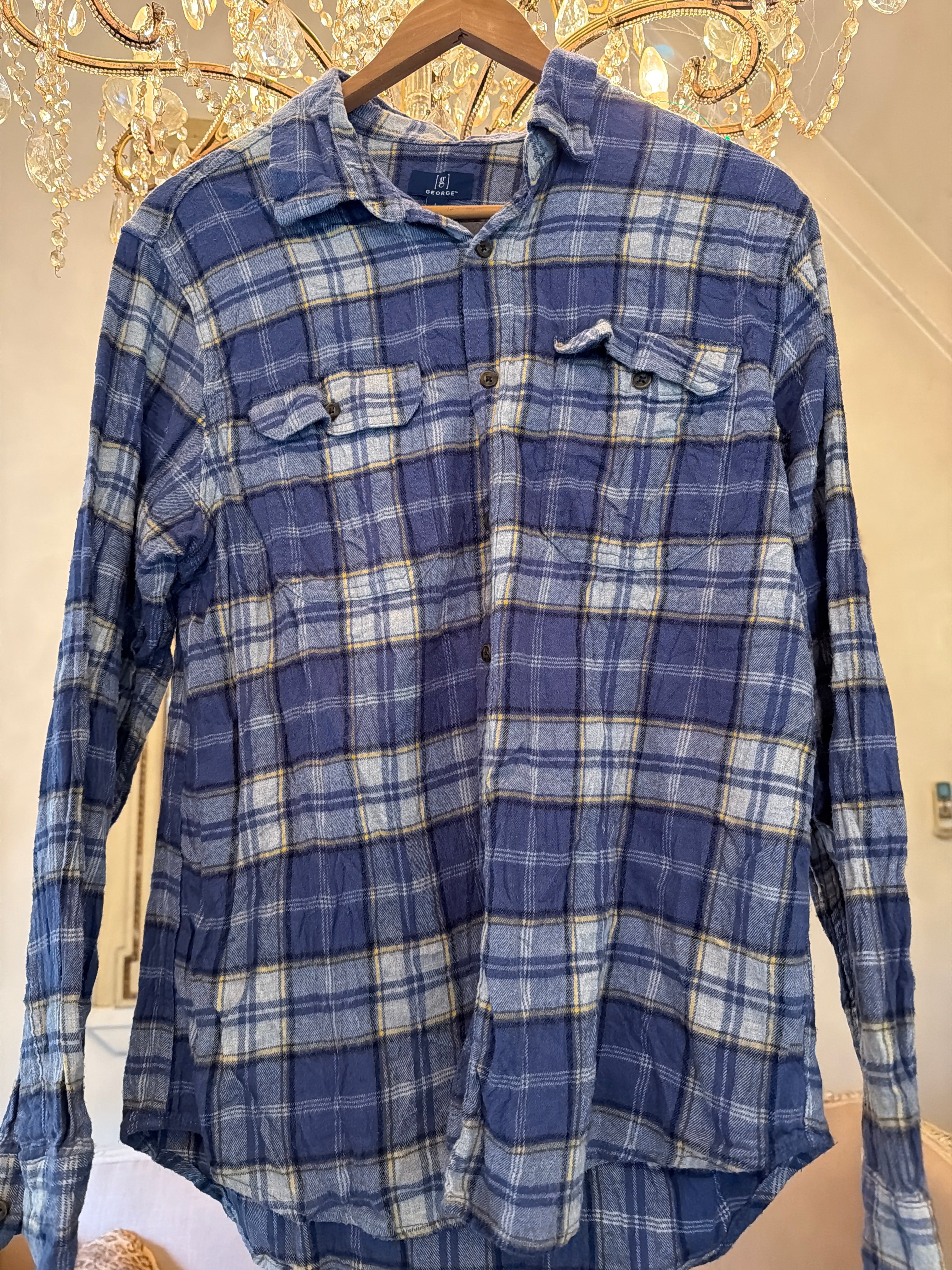 Vintage Flannel - Original logo print  - Number 7  - Size  men’s Medium