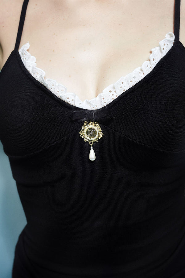 Sassy Knit Dress with Broderie Anglaise