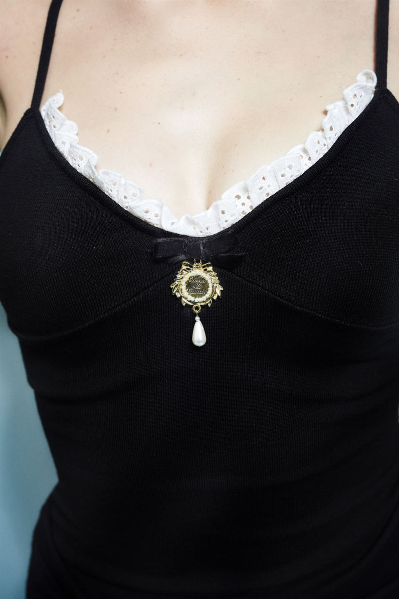 Sassy Knit Dress with Broderie Anglaise