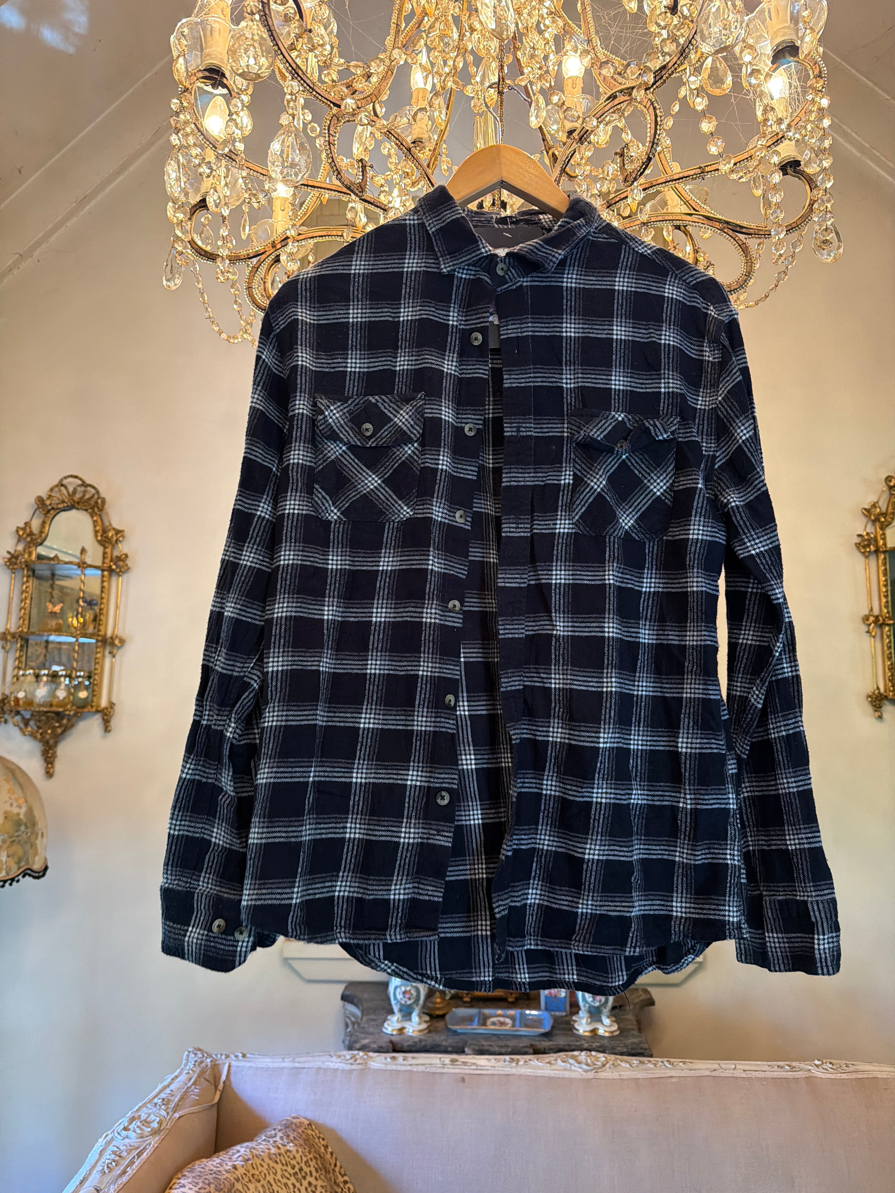 Vintage Flannel - Skull    - Number 9 - Size - Small