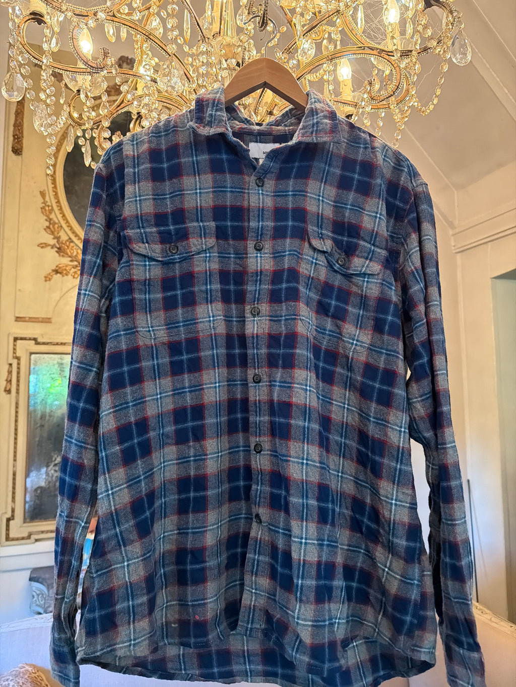 Vintage Flannel - Skull Print  - Number 77 - size men’s L