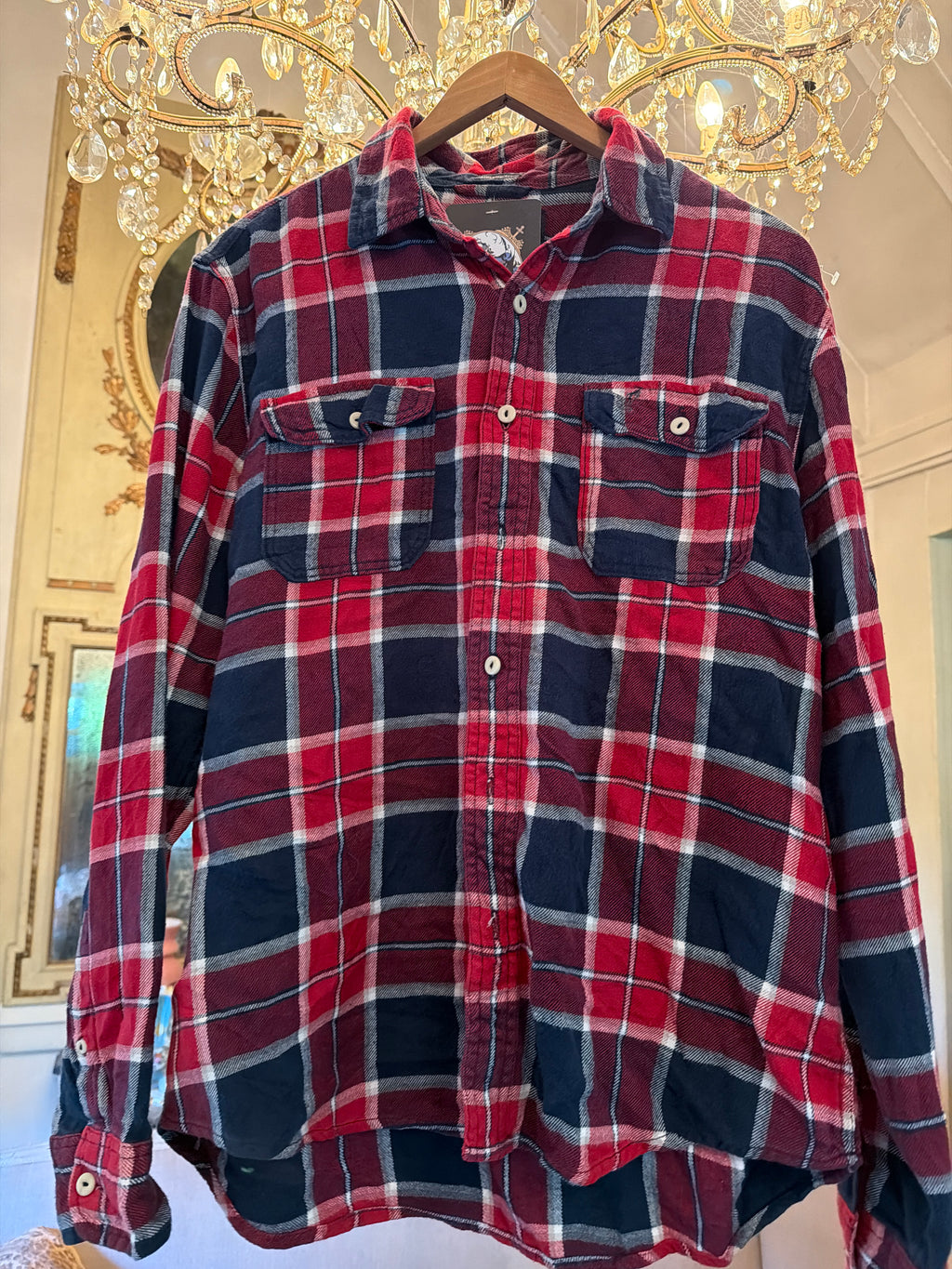 Vintage Flannel - logo Print  - Number 78 - size L men’s