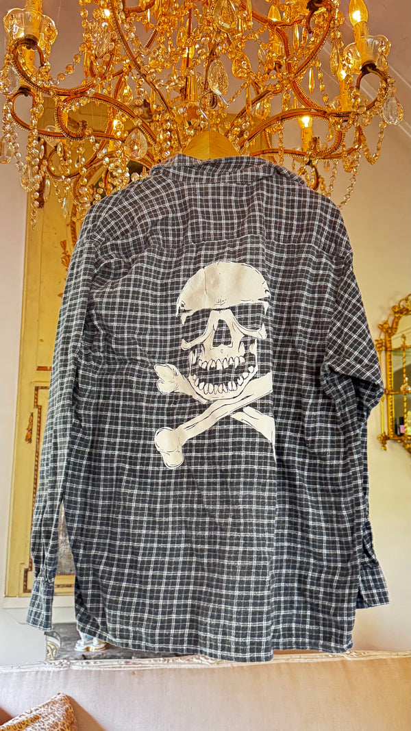 Vintage Flannel - Skull Print   - Number 41 Size - Large