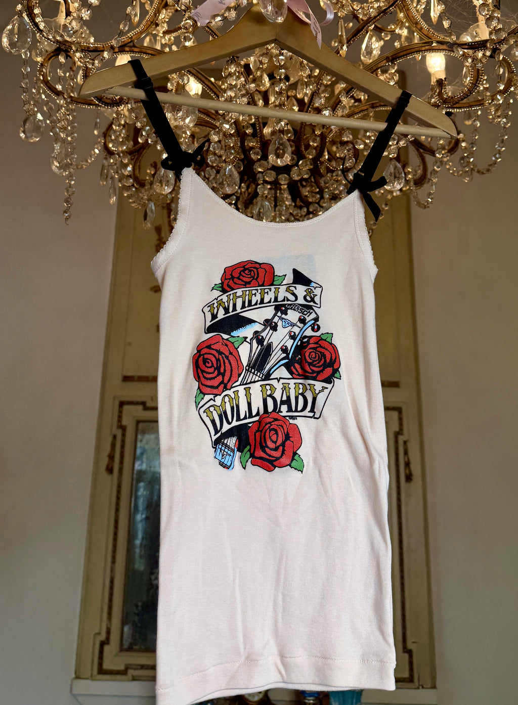The Vintage Customised Logo print singlet peach