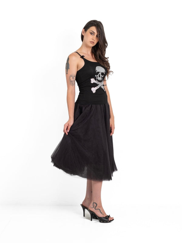 Customised Skull Sparkle Singlet Glitter Bra Straps with velvet bows