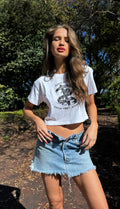 Cropped white T WHITE since 87