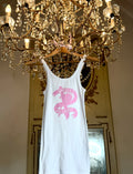 The Since '87' pink on white logo singlet