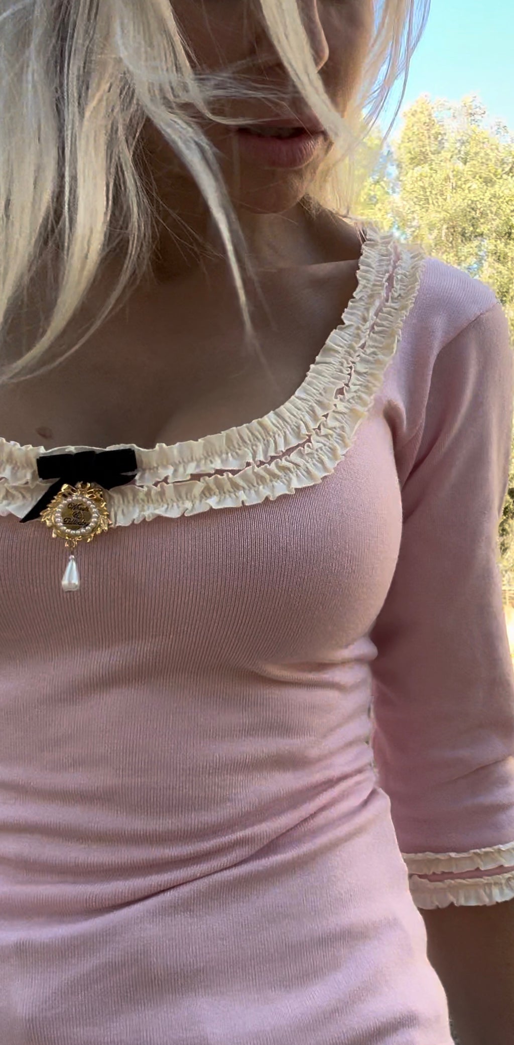 Cake Ruffle Knit Sweater Pink