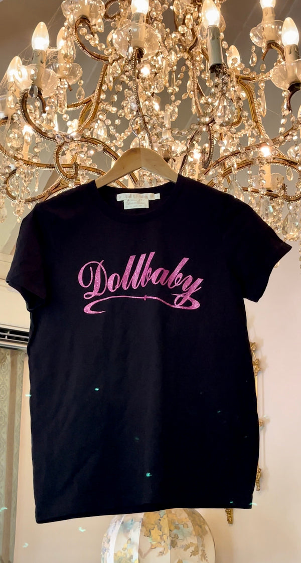 Garage Sale Dollbaby T Shirt Black and Pink Size 10