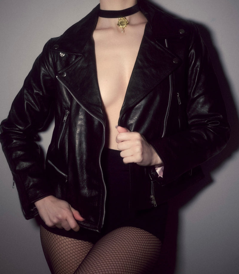 The Classic Women's Leather Jacket in Black