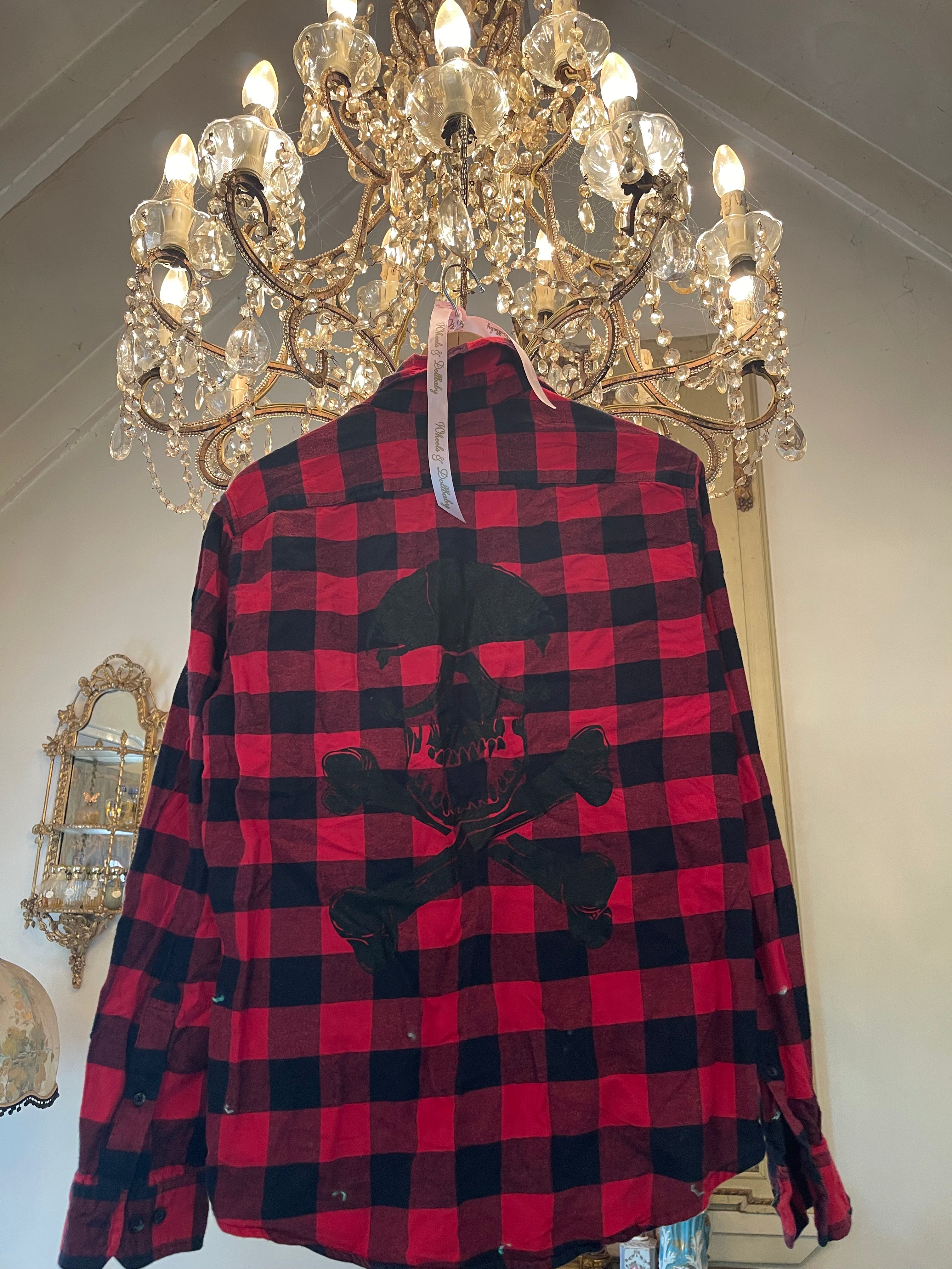 Vintage Flannel - Skull   - Number 30 Size - S