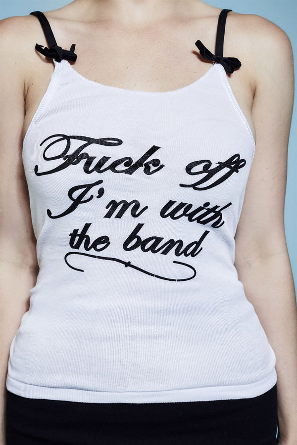 The F*ck Off I'm With The Band Singlet - White