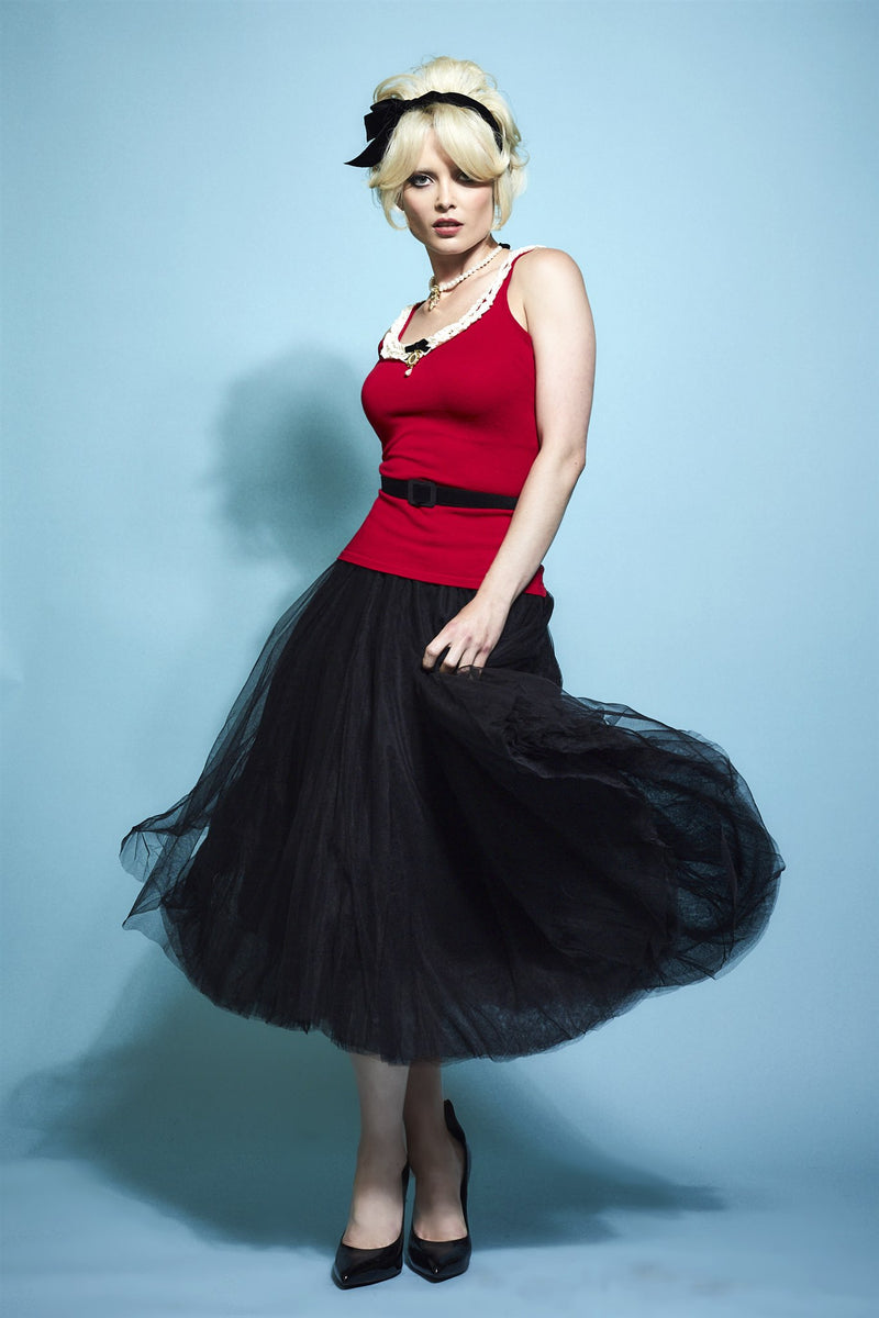 Cake Ruffle Light Knit Singlet Rasberry Wheels and Dollbaby