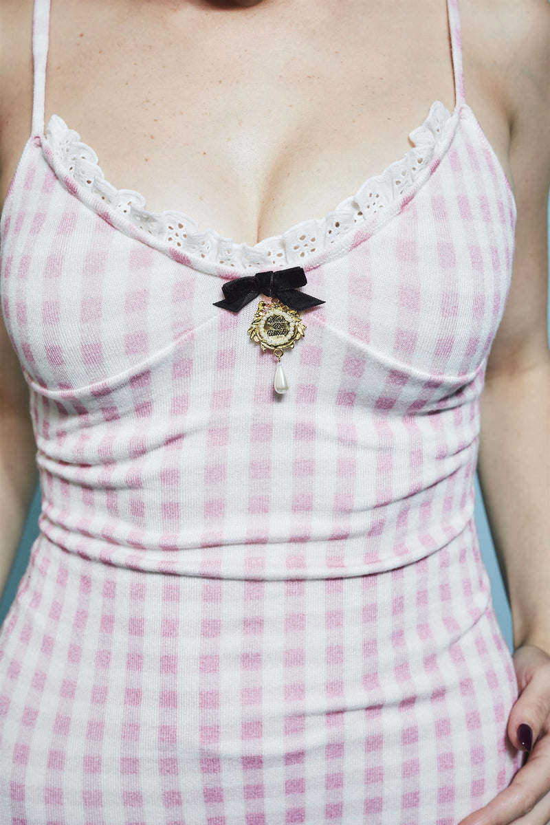 The Sassy Gingham Broidery Anglaise Dress