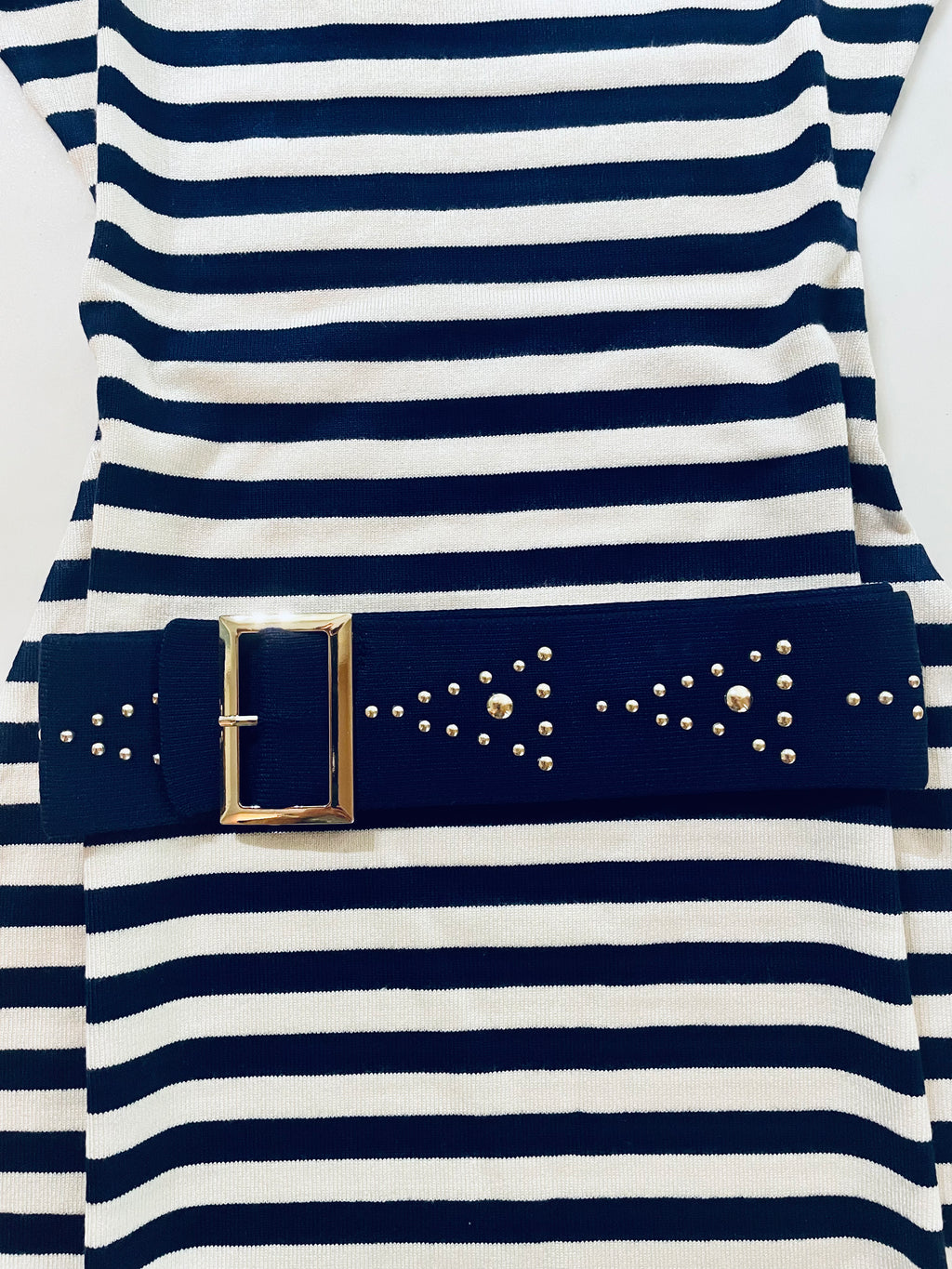 French Sailor Navy & Cream Stripe Dress