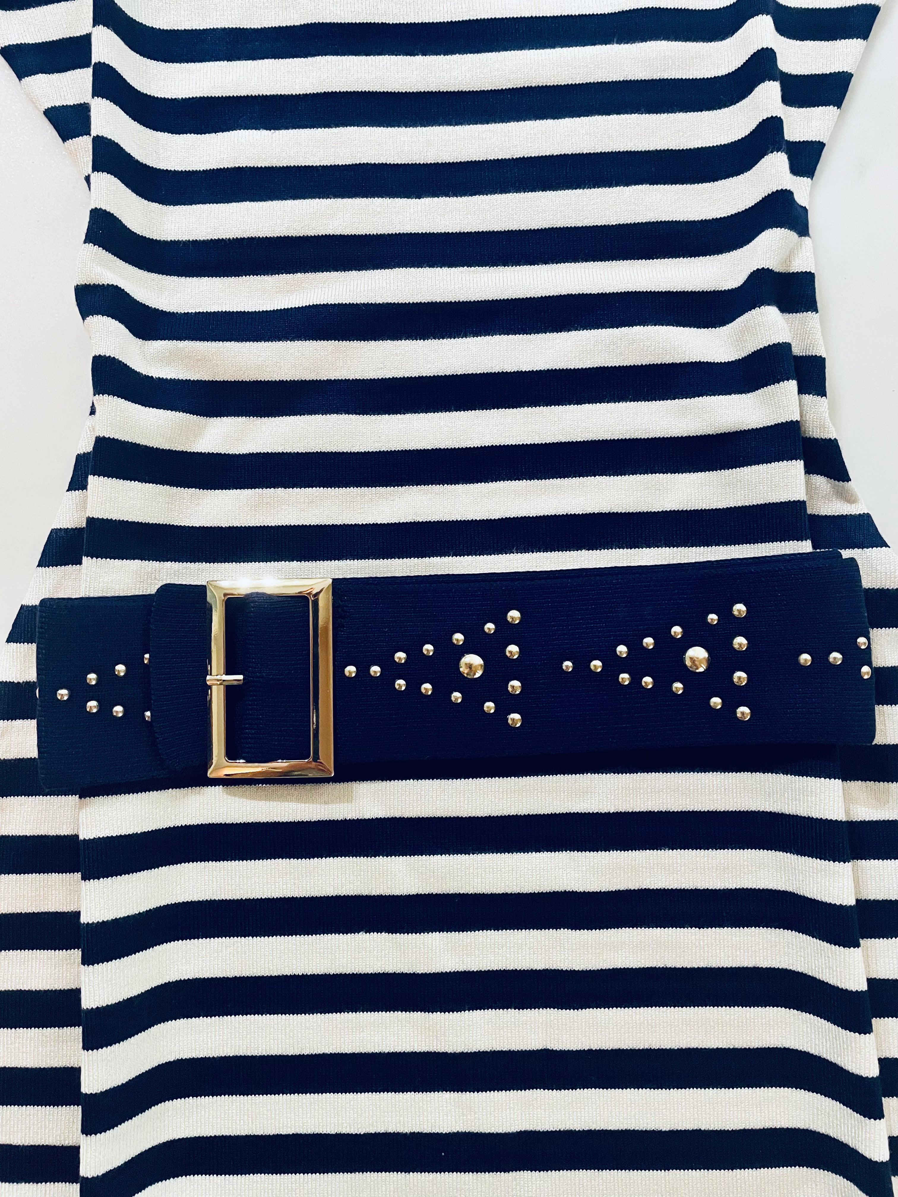 French Sailor Navy & Cream Stripe Dress