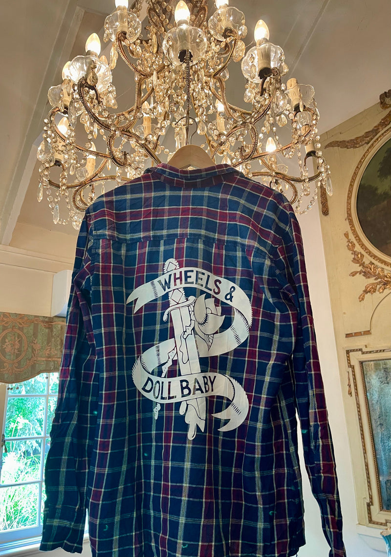 Vintage Flannel - Logo print    - Number 1 Size - Small